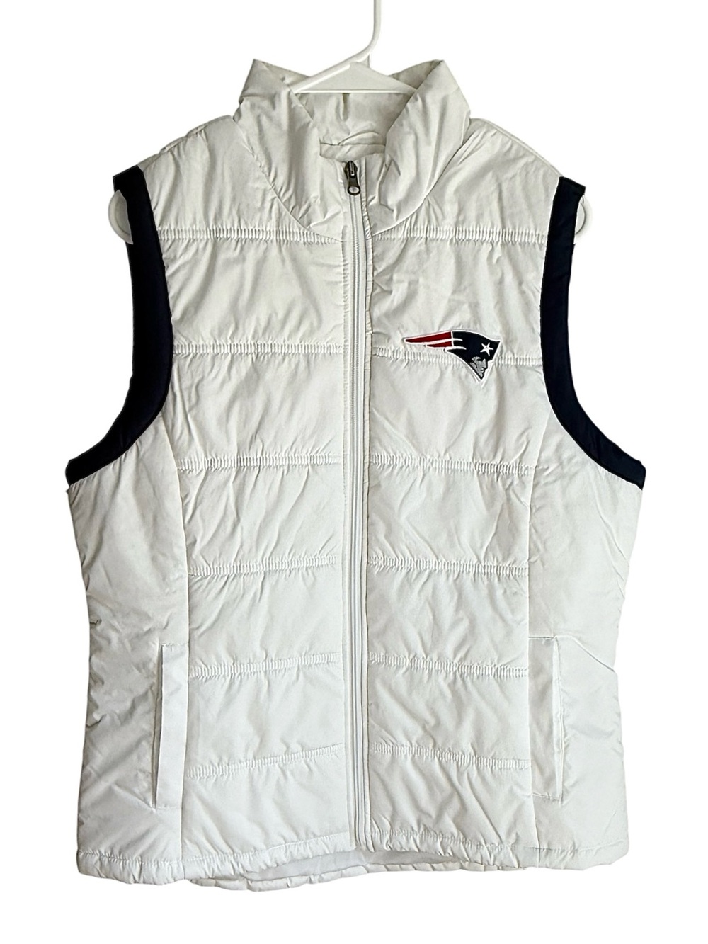 New England Patriots G-III Team Apparel White Full Zip NFL Puffer Vest Size XL